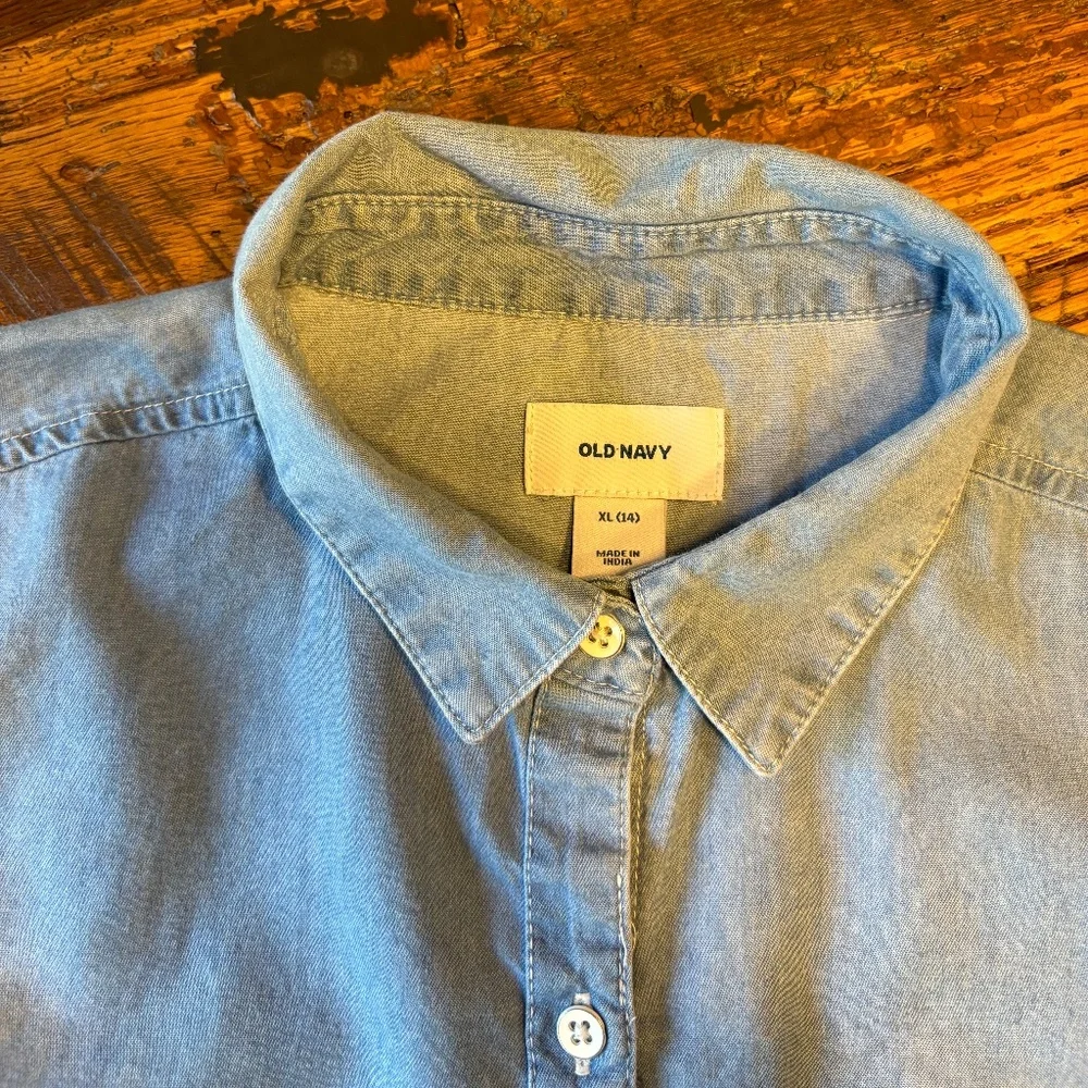 Old Navy Jean Button Down Shirt - Youth 14